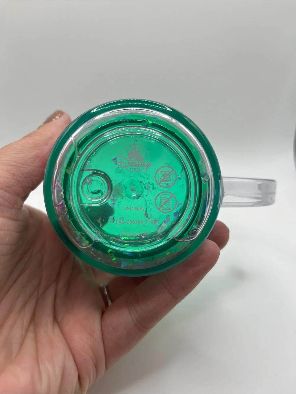 Vintage Disney Store Ariel Little Mermaid Glitter Shake Cup 6oz Plastic